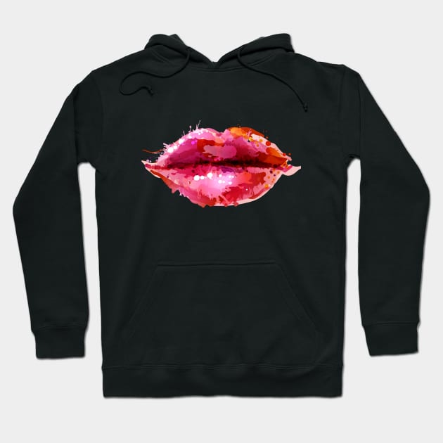 Image: Watercolor, Lips Hoodie by itemful